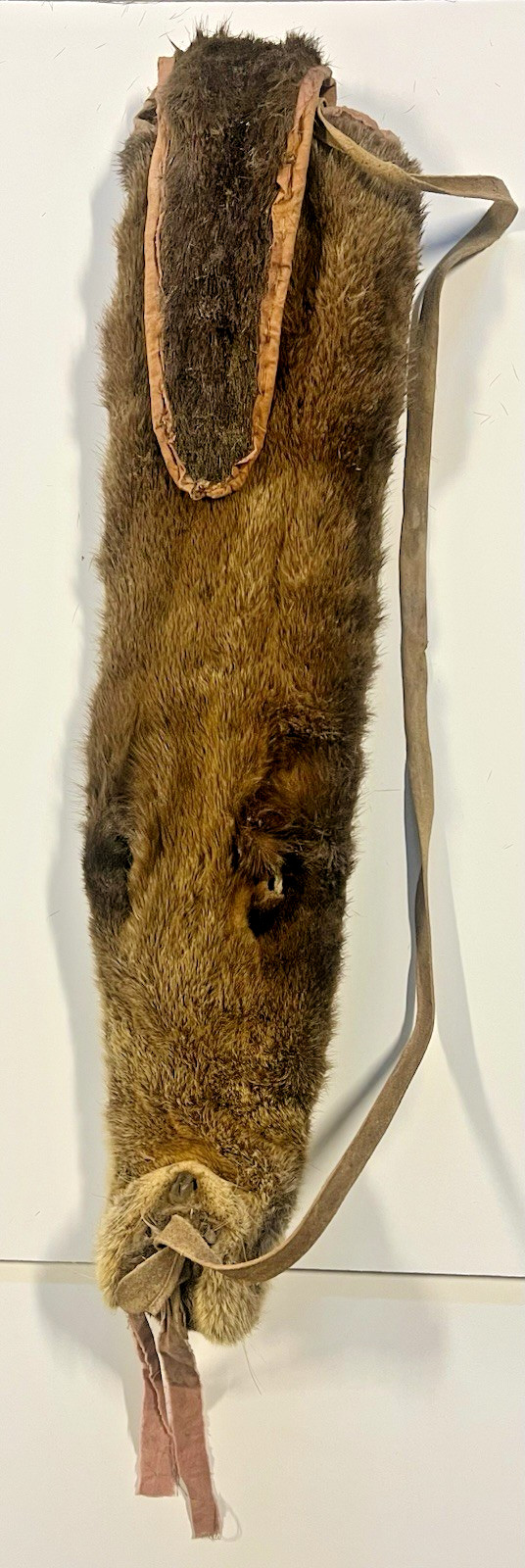 Original Native American Indian Fur Quiver; Old Red Trade; 19th Century