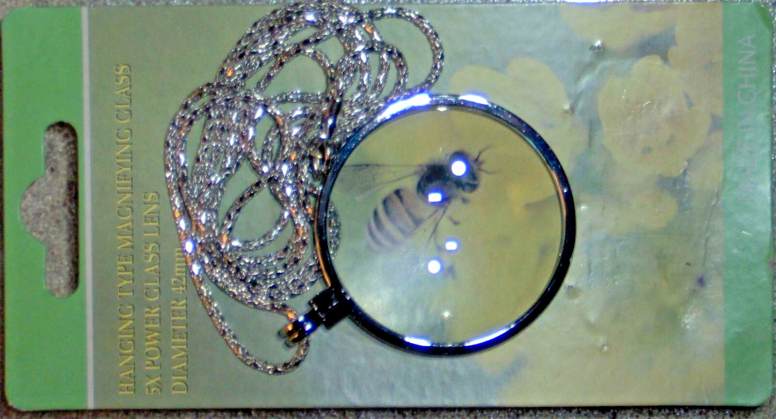 rOund Magnifying Glass Pendant magnifier Reader Necklace SILVER Chain 5x Loupe