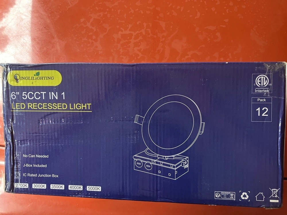 6” Recessed Lighting W/ Junction Boxes (12 Pack)