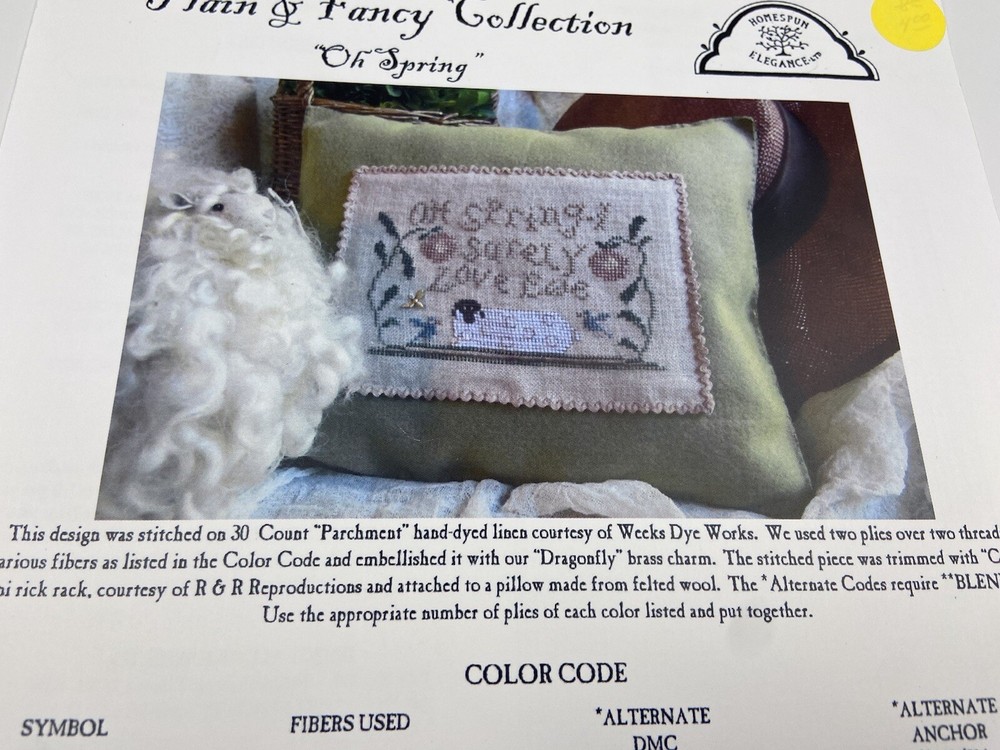 Homespun Elegance Oh Spring Plain & Fancy Counted Cross Stitch Pattern N