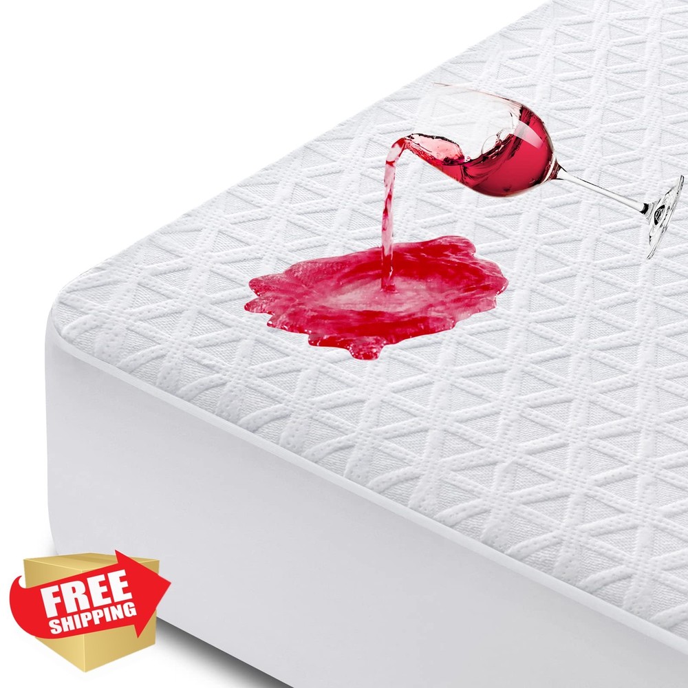King Waterproof Mattress Protector Breathable White