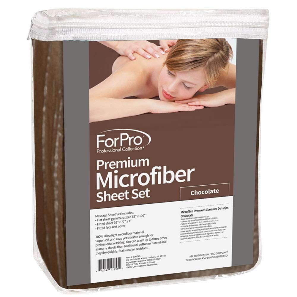 ForPro Professional Collection Premium Microfiber 3-Piece Massage Sheet Set, ...