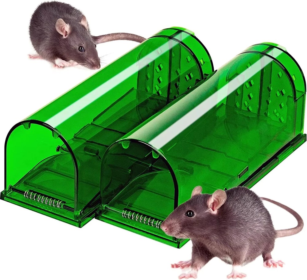 2-Pack Humane Mouse Traps Live Catch & Release No Kill Rat Mice Trap Reusable