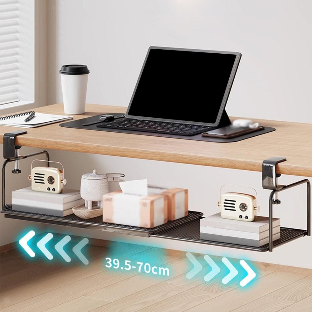 Under Desk Storage Shelf Desk Cable Organiser Easy to Install Space Saving