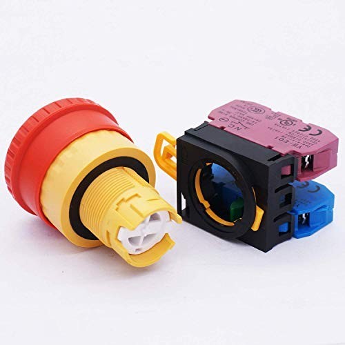 Red Emergency Stop Mushroom Switch Push Button Station 660V 10A Self-Locking Box