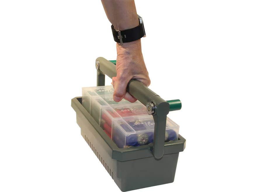 MTM Shotshell Box Caddy Army Green with 4 Shell Stack 25-Round Shotshell Boxes