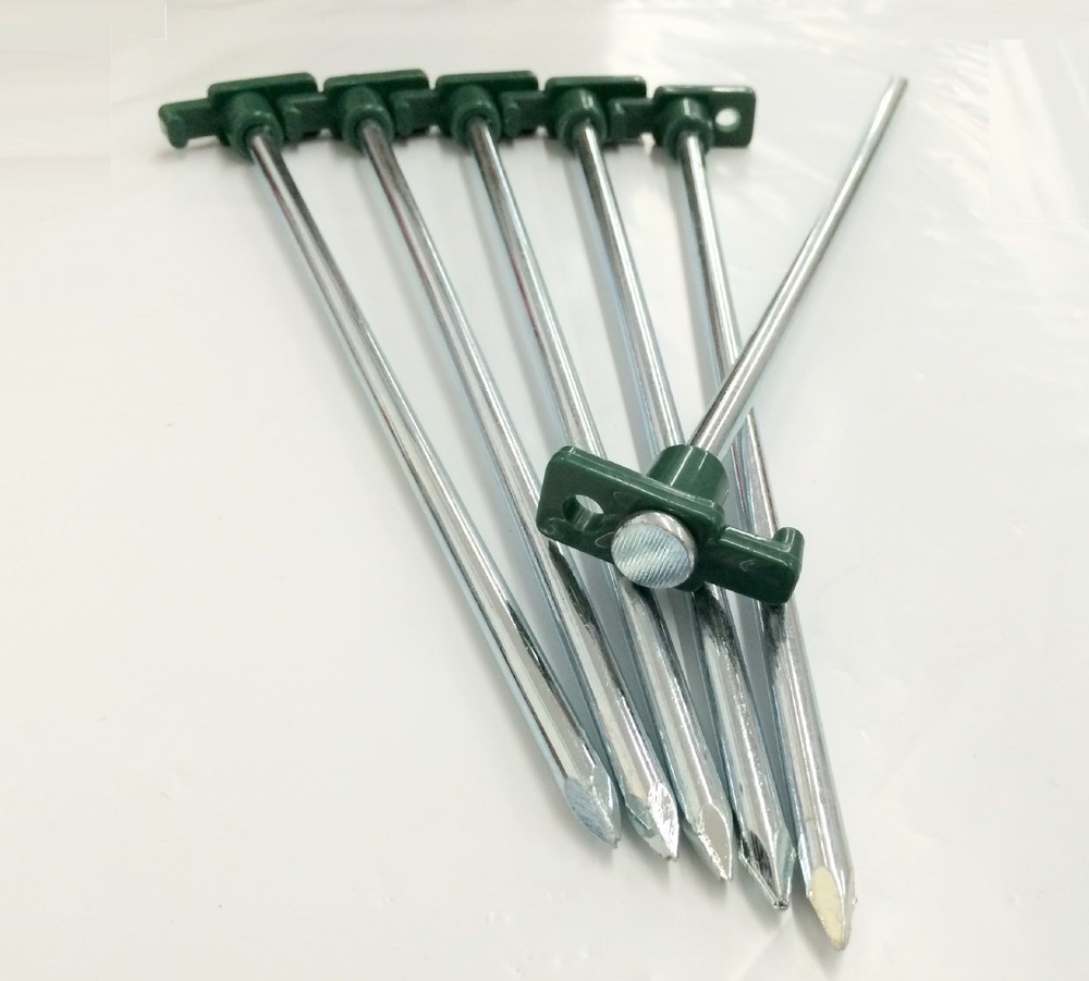 12pcs  Tent Stakes Heavy Duty Nail Head 10" Solid Steel