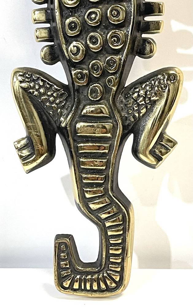 Vintage Brass And Metal Crocodile Door Pull Handle