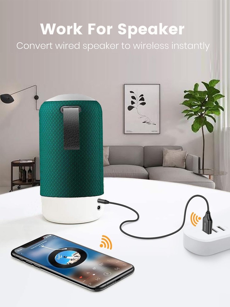 MAEDHAWK Aux to Bluetooth Receiver for Car Bluetooth Aux Adapter with USB to