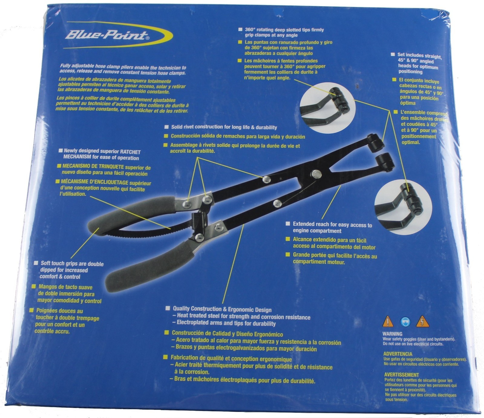 Snap-On Blue Point HCP313 Set of 3 Adjustable Heavy Duty Hose Clamp Pliers Set