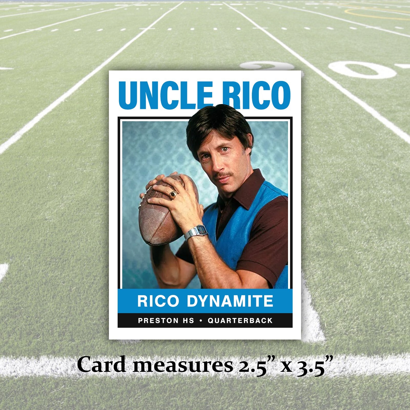Uncle Rico Napoleon Dynamite ACEO Football Trading Card Vintage 60's Style