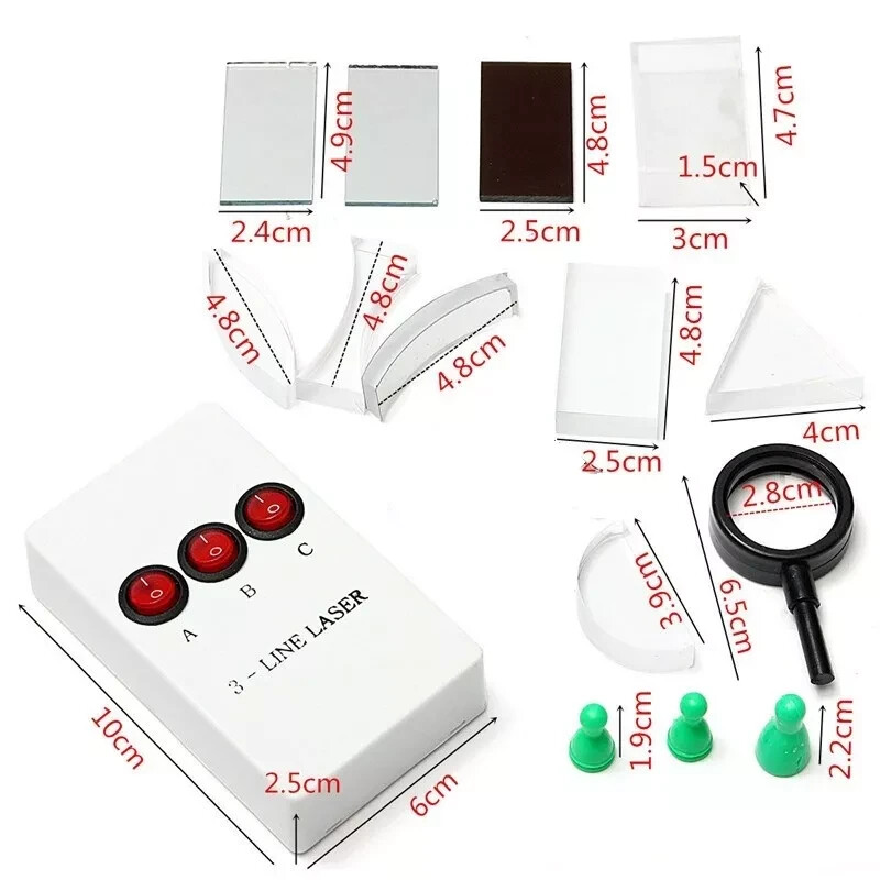 Triangular Prism Convex Lens Optics Set Physical Science Optical Experiment Box