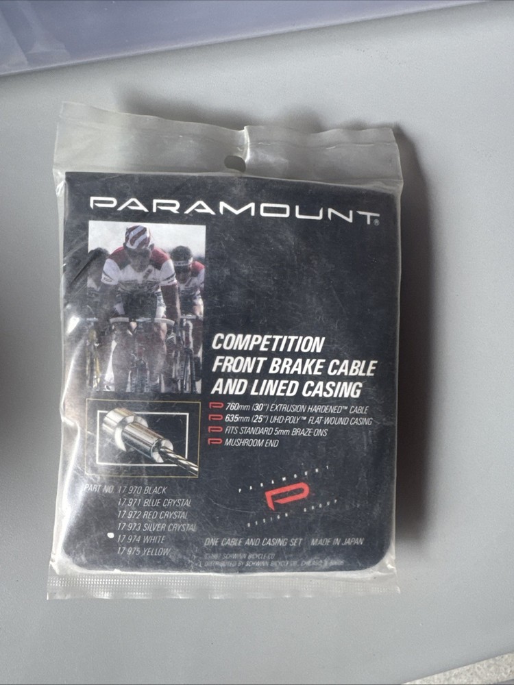 Schwinn Paramount Competition Front Brake Cable And Lined Casing White