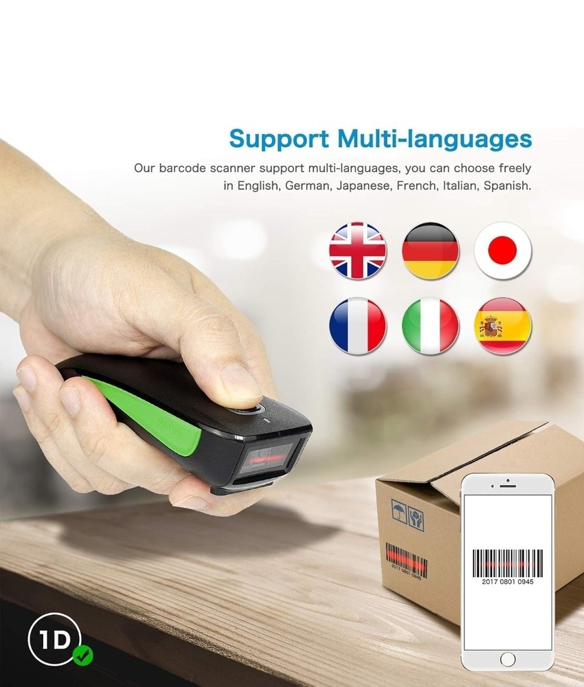 Netum Pocket Barcode Reader C740 Bluetooth Wireless Scanner New
