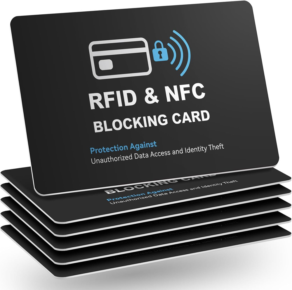 6 Pack RFID Blocking Cards, Safe Guard Card Protector for Debit Credit Card, Pas