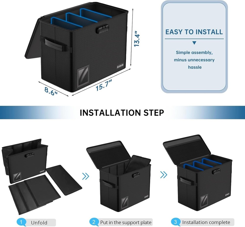 Graded Comic Book Storage for 30 Comics, Fireproof & Water-Resistant