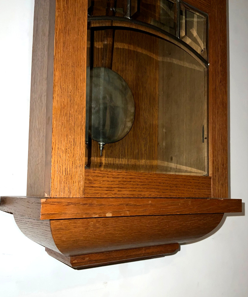 Antique German Junghans Wall Clock , Oak, 1900s
