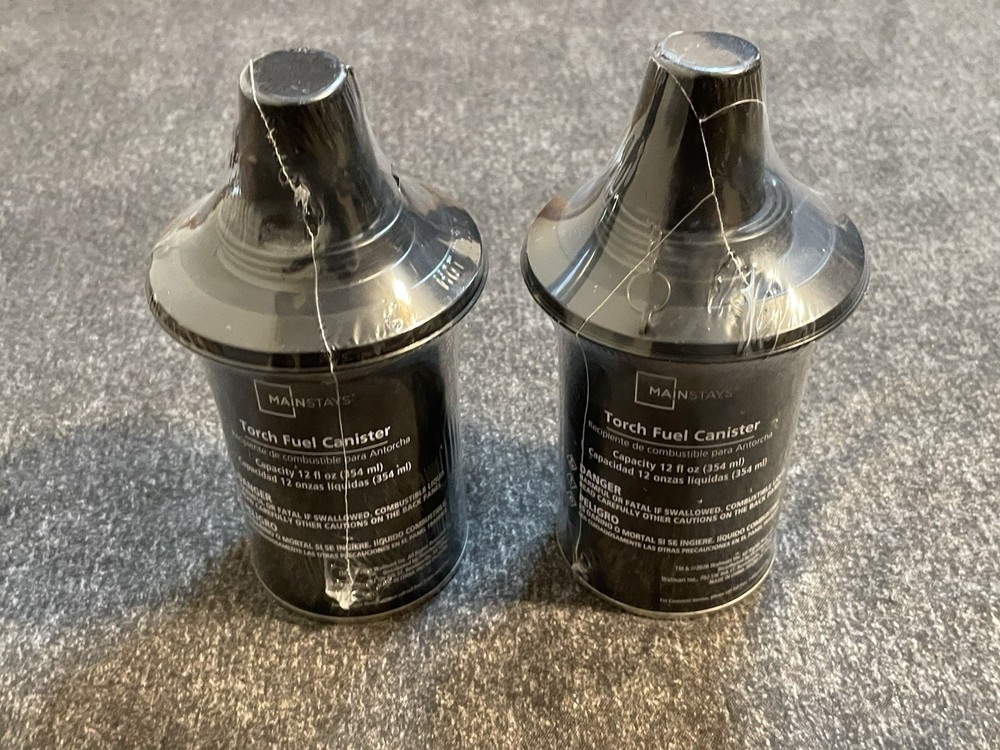 Mainstays Two Empty Torch Fuel Canisters New Unopened
