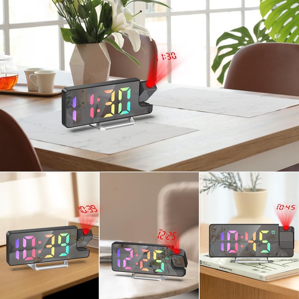 LOFICOPER Projection Alarm Clock, LED Alarm Clock with Rotatable Projection, ...
