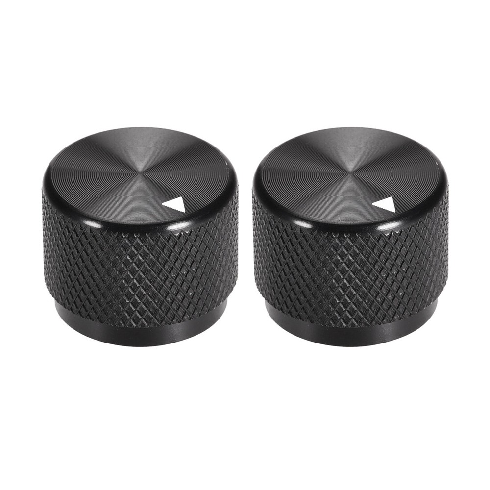 2pcs Volume Control Knobs Amplifier Guitar  Potentiometer Finish Black Aluminum