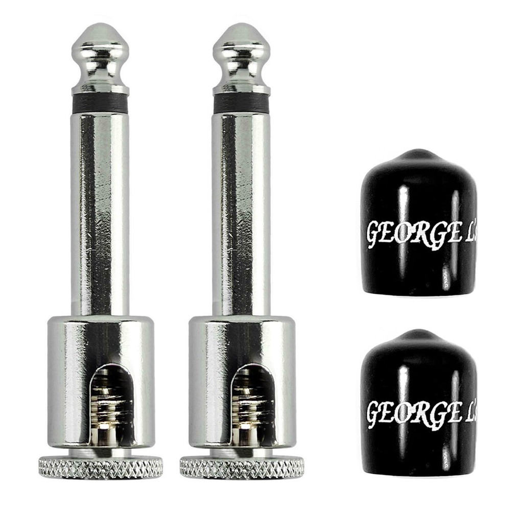 (2 Pack) George L's Cable .155 Right Angle Plugs & Jacket Pedalboard Kit - Black