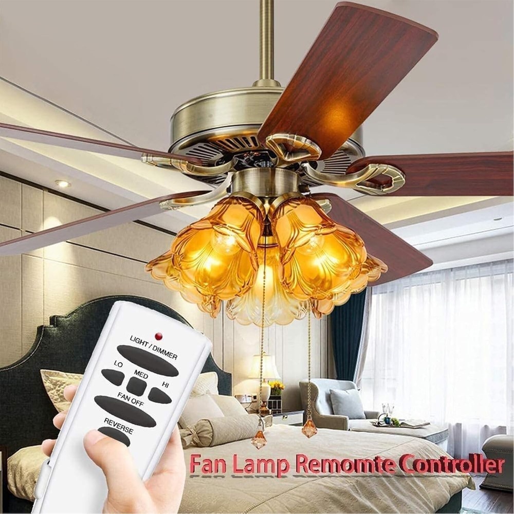 Ceiling Fan Remote Control Universal Wireless Reverse Function White 50ft Range