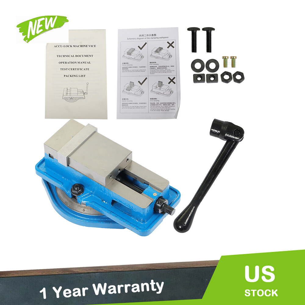 3" Milling Machine Lockdown Vise With 360 Swiveling Base High Precision