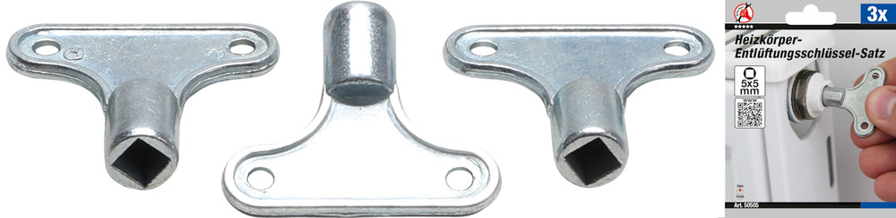 BGS - Radiator Keys, Bleeding Tool - 3 Pack - 50505