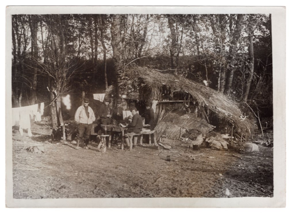 WWI French Soldiers Habitation or Camp on Campaign 5x7 Original M. Rol Photo