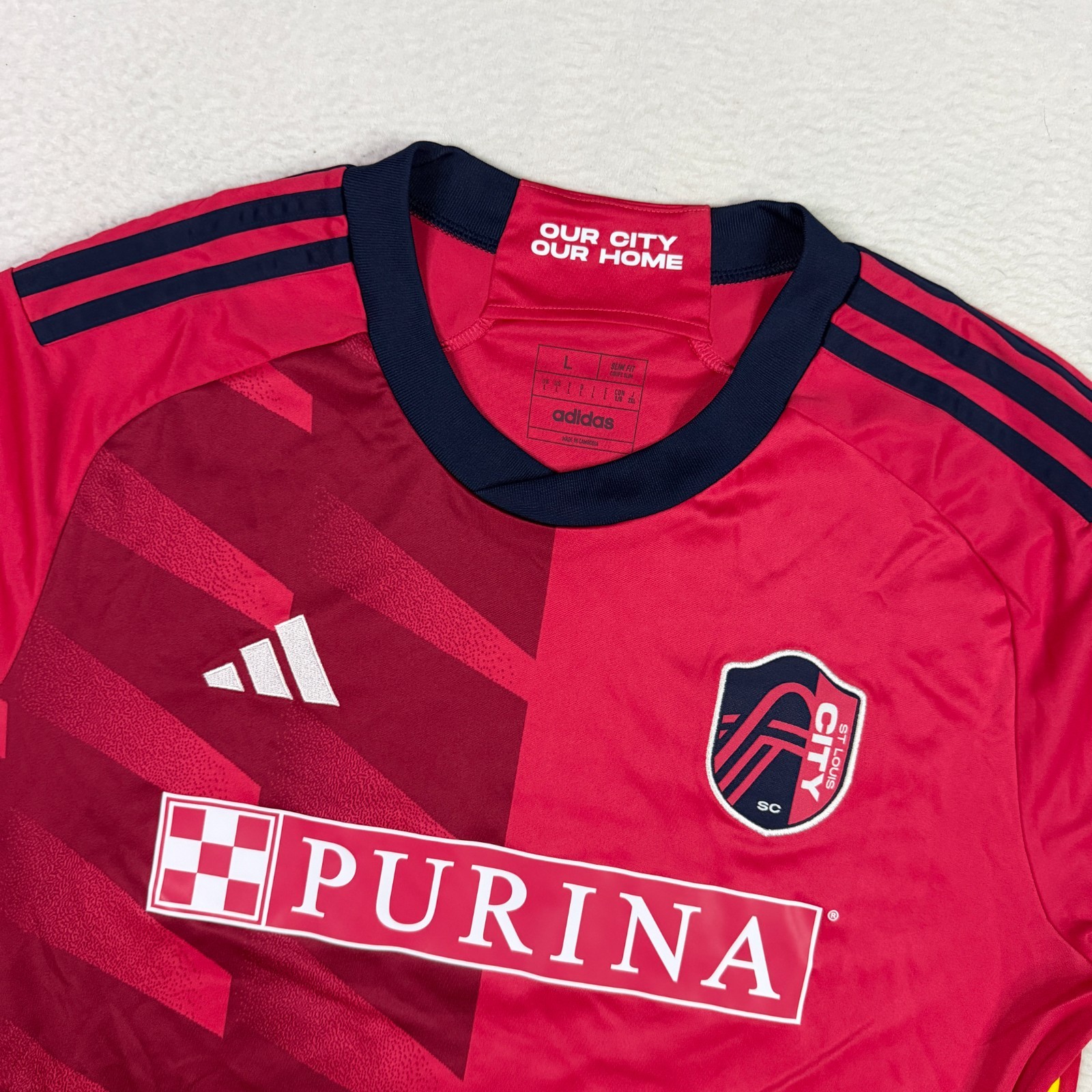 Adidas St. Louis City SC MLS Soccer 23/24 Red Home Kit Jersey Adeniran Men Large