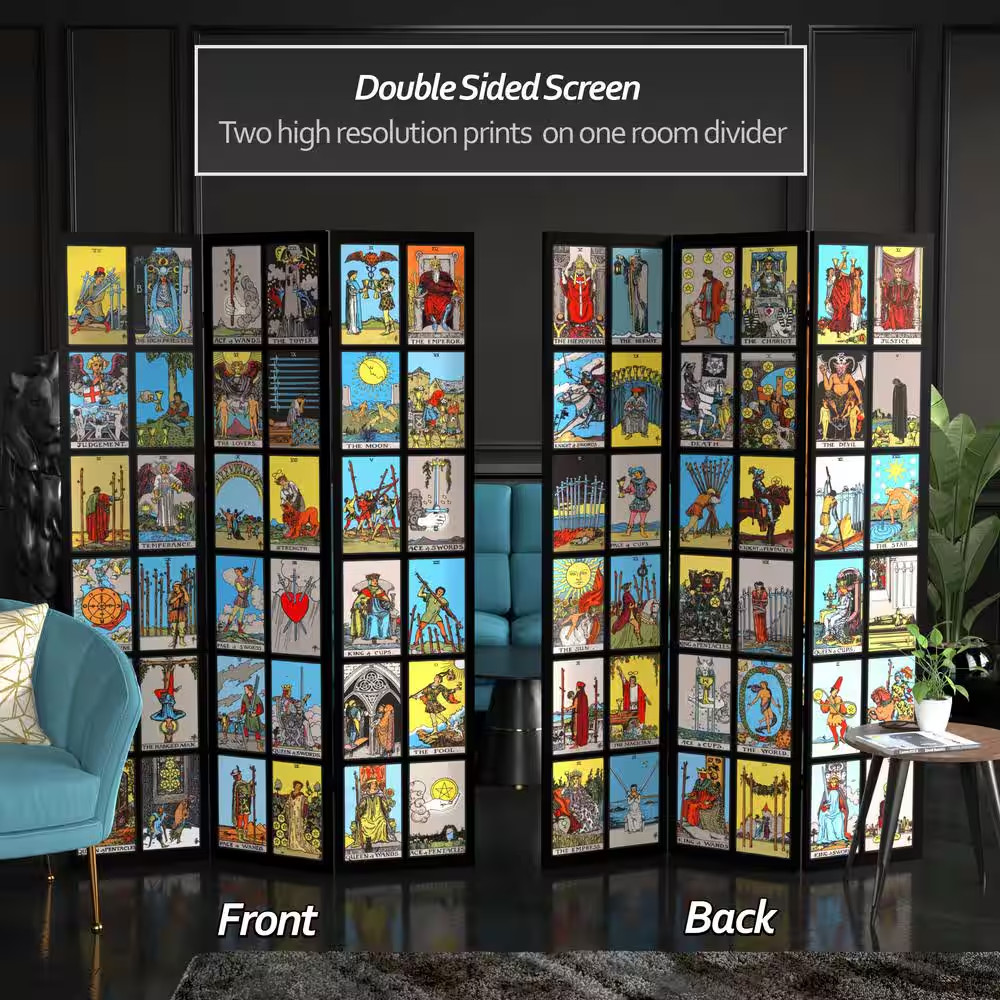 6 Ft. Printed 3-Panel Room Divider