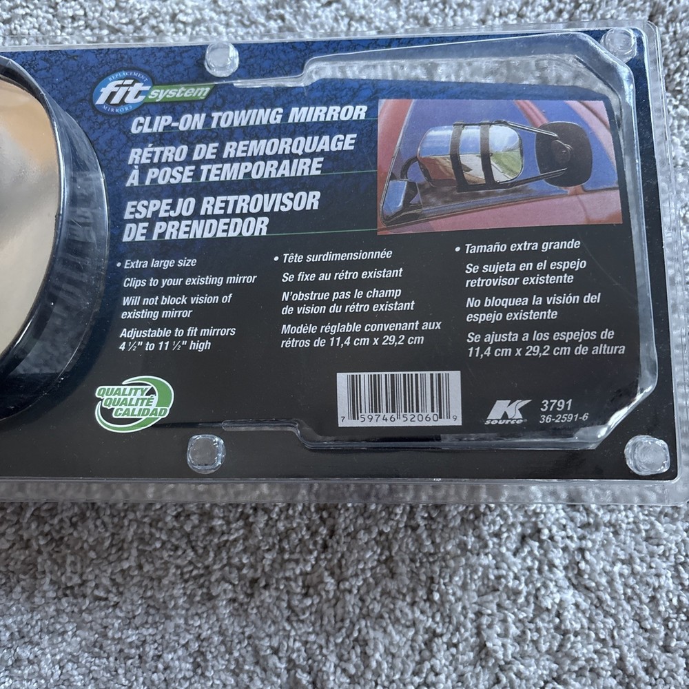 Clip On Towing Mirror Fit System K Source 3891 NEW Universal