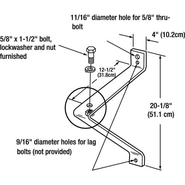 Lithonia Lighting Fsab Ddb U Bracket, Mounting, Angle