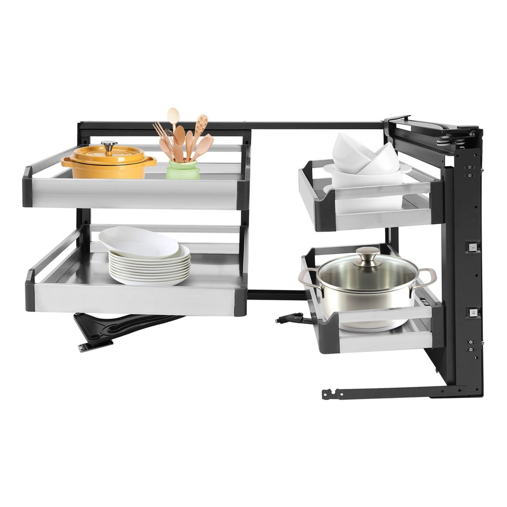 Blind Corner Cabinet Pull-Out Small Space Organizer Kitchen Swivel Storage Shelf