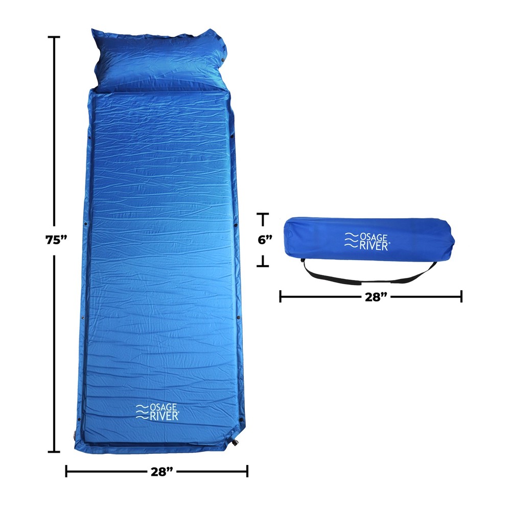 Osage River Self Inflating Sleeping Pad, Memory Foam with Integrated