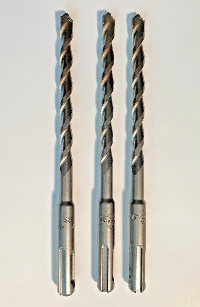 THREE ( 3 ) DEWALT DW5424 5/16" ROCK CARBIDE SDS PLUS DRILL BITS