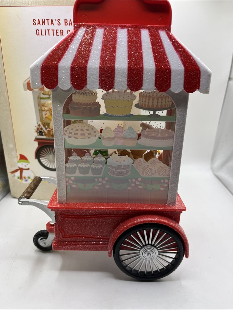 Cracker Barrel Santa’s Bakery Glitter Globe New In Box