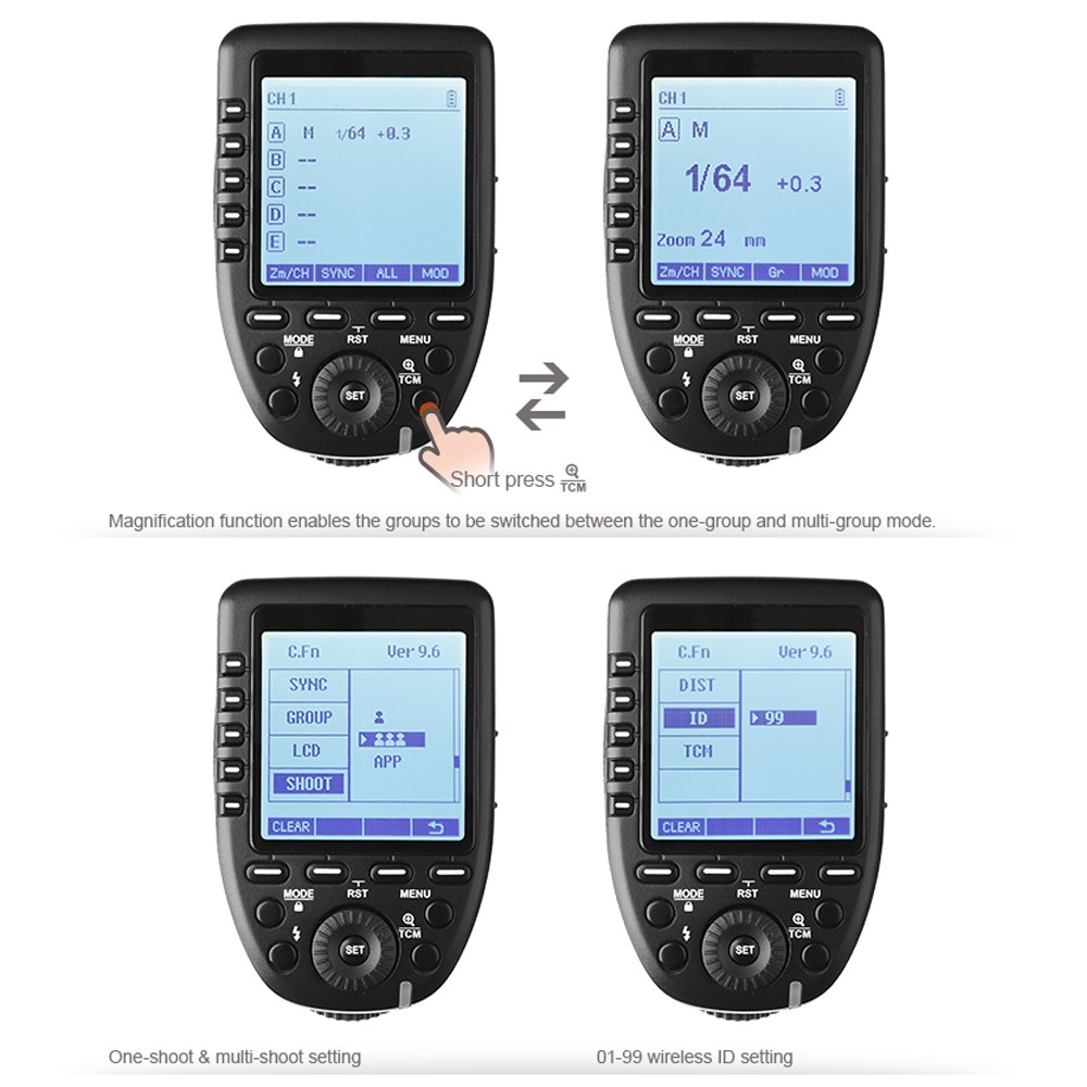 Godox Xpro-S TTL Wireless Flash Trigger HSS 1/8000s TTL-Convert-Manual Function