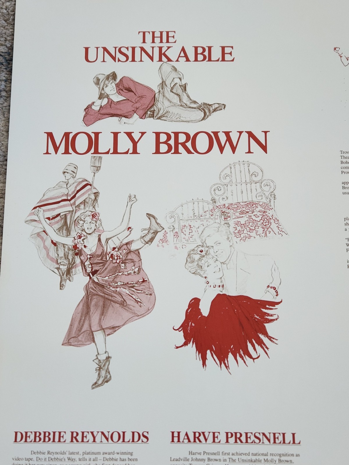 The Unsinkable Molly Brown 24 x 18 Poster Signed Debbie Reynolds Harve Presnell