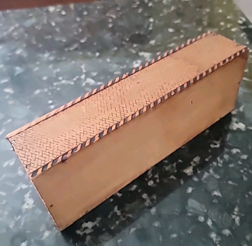 Antique Pyography Box Wood Valentine Painted Hearts Cupid Lady UNIQUE 10×3 1/2×2