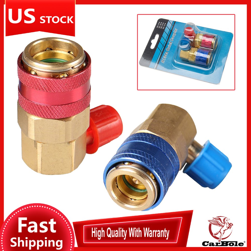 Auto A/C Manifold Gauge Quick Connector Adapter Conversion Coupler AC Low/High