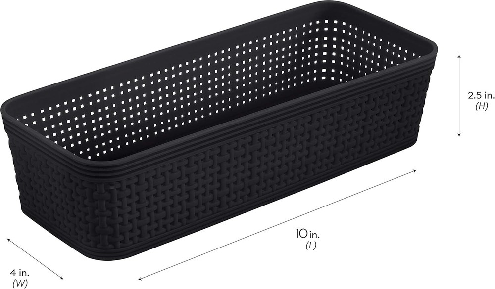 Simplify 5 Piece Organizing Set | Multiple Size Bins | Multipurpose | Black