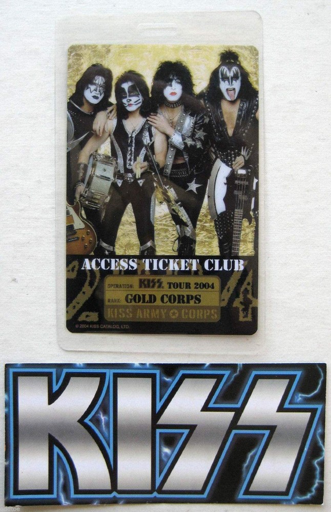 Kiss Concert Laminate Pass w/ Promo Card Rock the Nation Tour Concorde 2004
