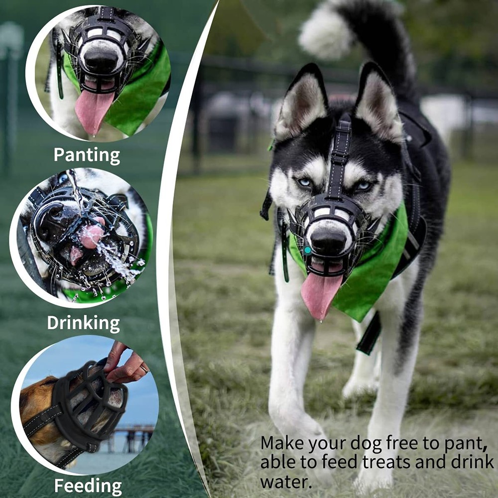 Dog Muzzle Silicone Basket Muzzle for Small Medium Large Dogs Soft Cage Muzzl...