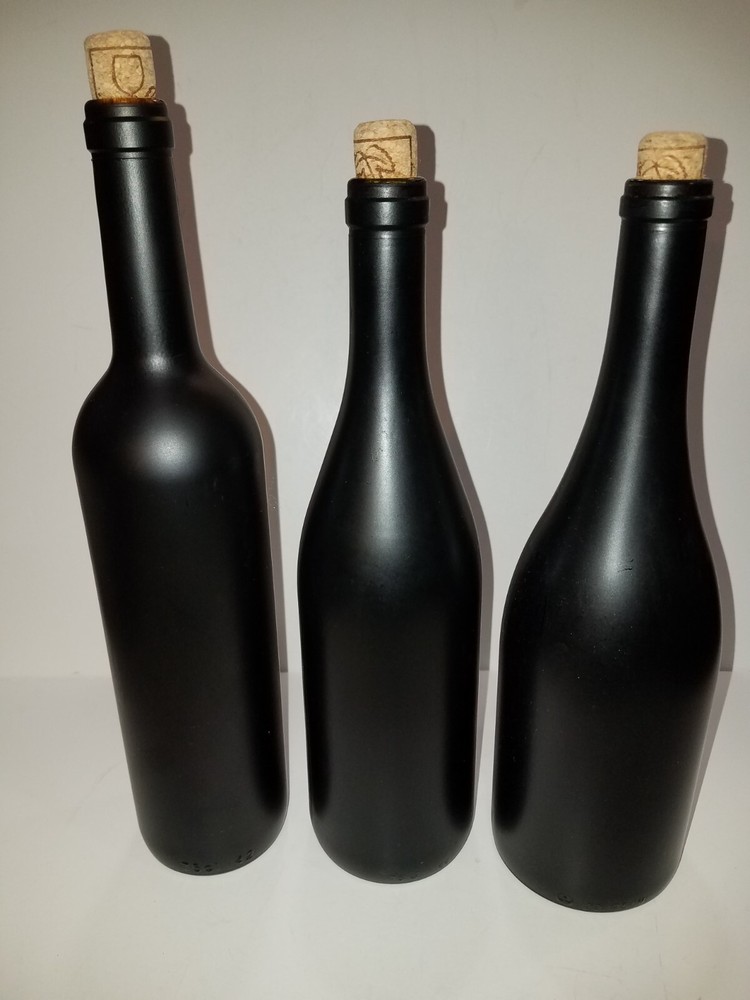 Three Decorative Wine Bottles Empty Funny Kitchen Decor / House Warming Gift