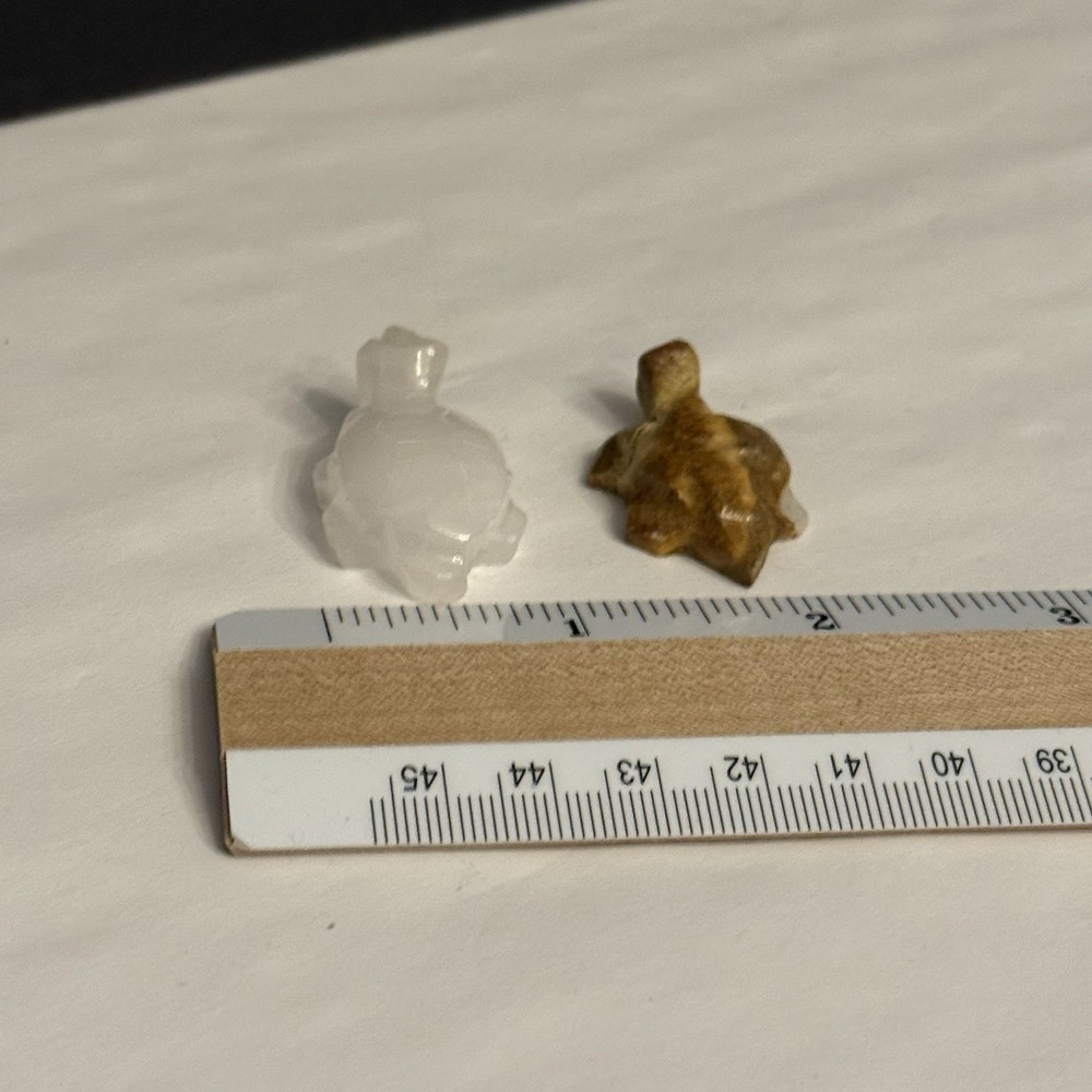 Lot 2 Carved Stone TURTLE Figurines Primitive