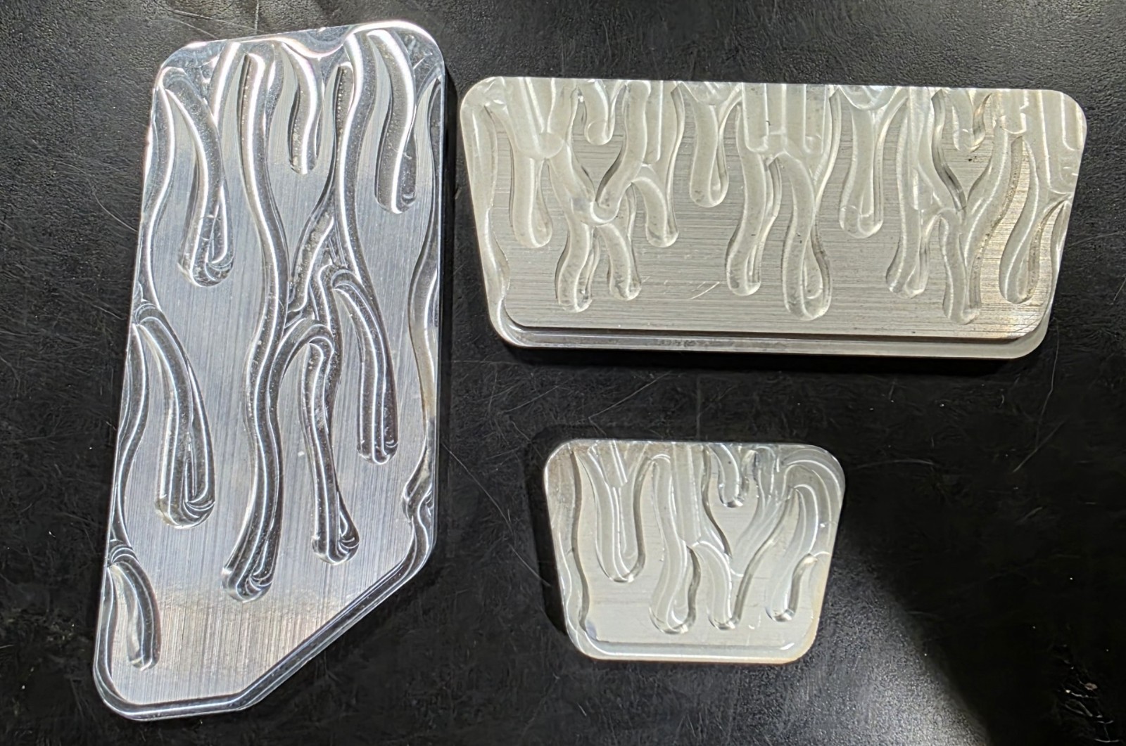 billet Flame Pedal Set unpolished