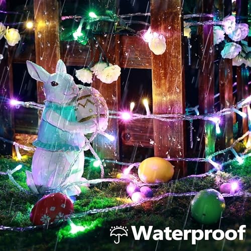 Easter String Lights 200 LED String Lights with 8 Modes Timer Connectable 65FT