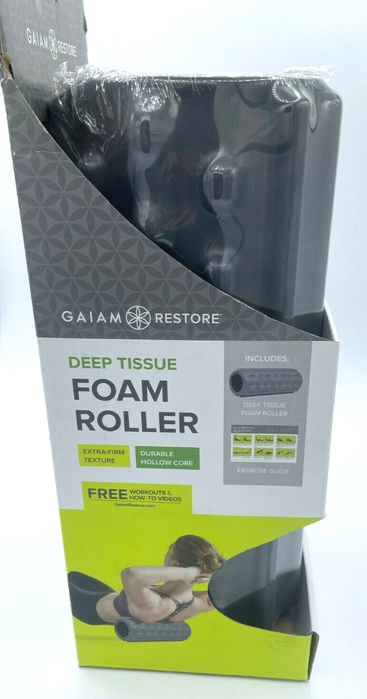 Gaiam 13" Restore Deep Tissue Foam Roller Smooth Texture Durable Hollow Core