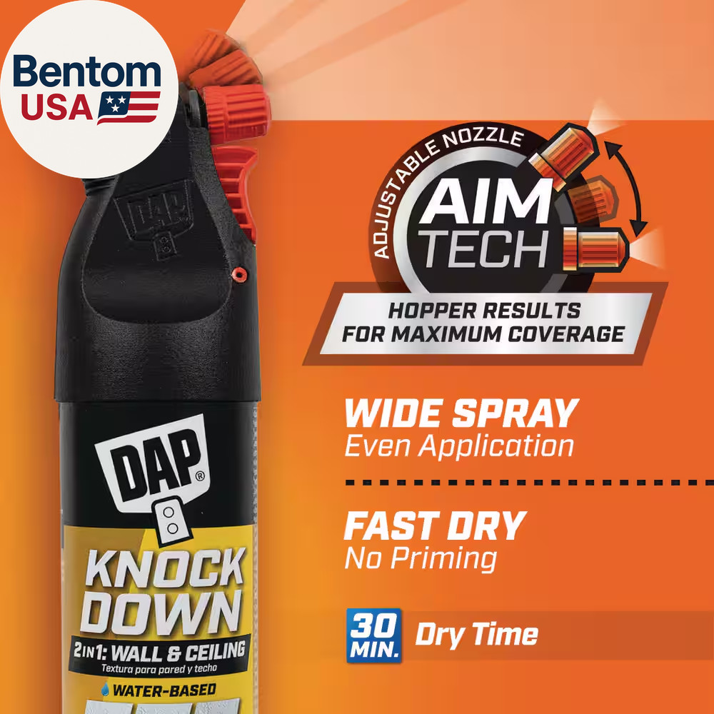 Spray Texture 25 Oz. Knockdown Water Based 2 In.1 Wall and Ceiling White Texture